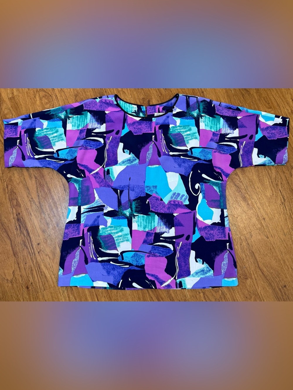 Vintage 80’s Liberty House By Naturally Yours Womens Blouse Top Art Hawaiian
